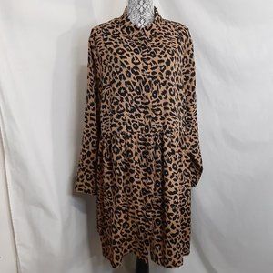 Missguided Womens Long Blouse Plus Size 20 Animal Print NWT